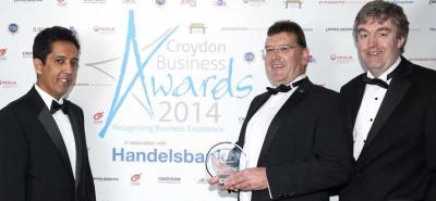 Paul Bates receiving Best Medium Sized Business award